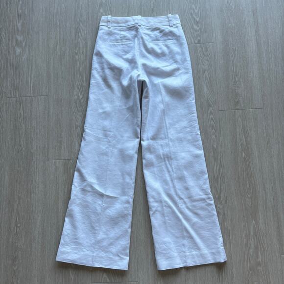 J Crew Carolina Flare Pant In Stretch Linen Blend Womens Size 00 White - Picture 3 of 13